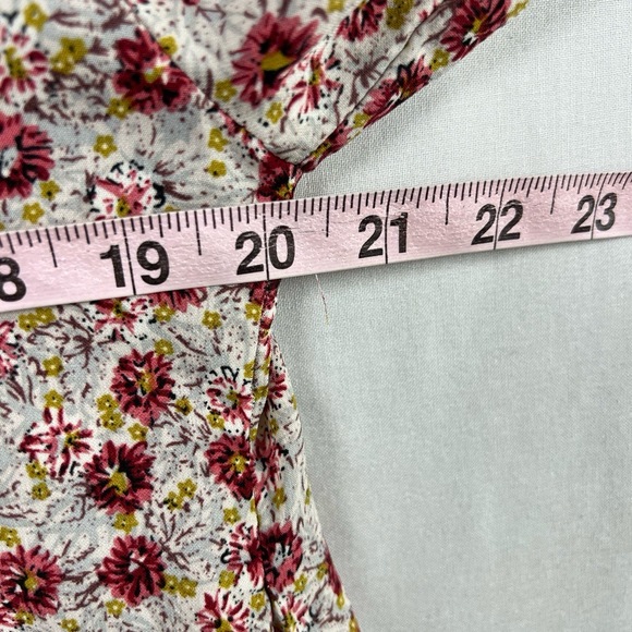 Entro Mini Dress Womens Large Ditsy Floral Puff Sleeve Gathered Cottage Core - Picture 11 of 13